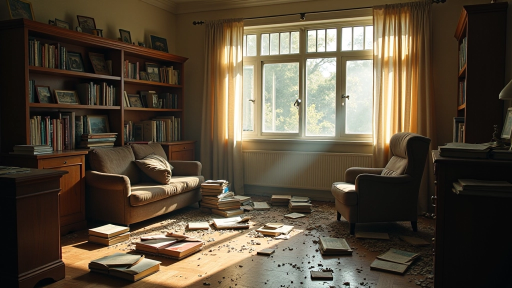 Abandoned room with weathered furniture and scattered personal items telling a story of previous inhabitants