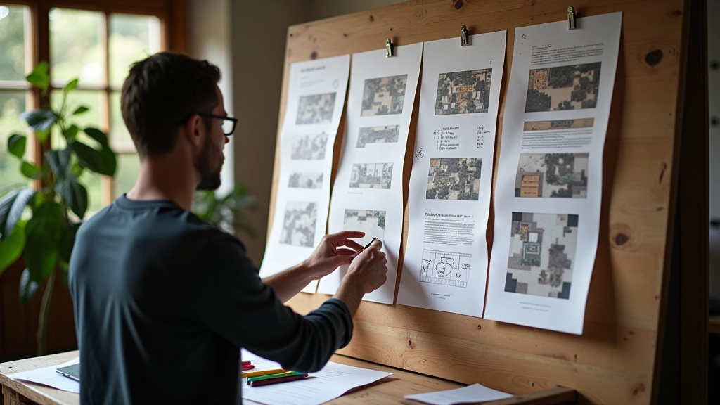 Level design iteration process showing multiple design versions side by side